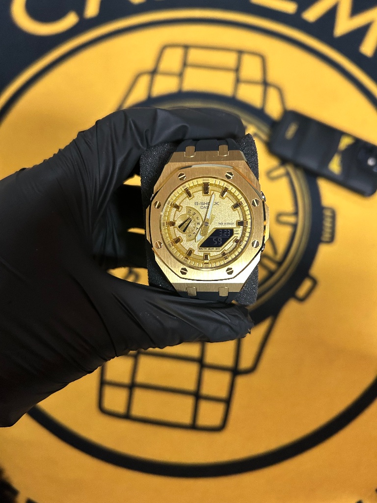 Casio G-Shock Full Gold Watch Luxury Metal Bezel, Statement Style, 200m Wr